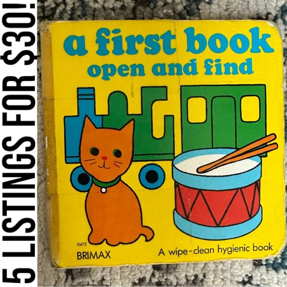 Vintage 1987 Baby Board Book Brimax Open & Find Children's Book